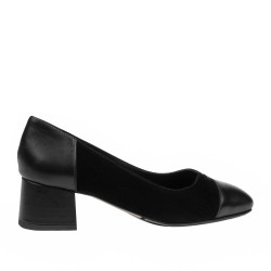 Chaussures élégantes femme 1332 noir velours combiné