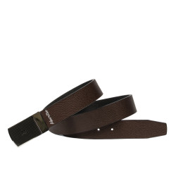 Ceinture hommes 62b bicolore noir caviar+marron caviar