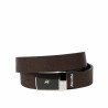 Ceinture hommes 62b bicolore noir caviar+marron caviar