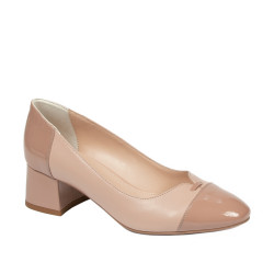Chaussures élégantes femme 1332 vernis nude combiné