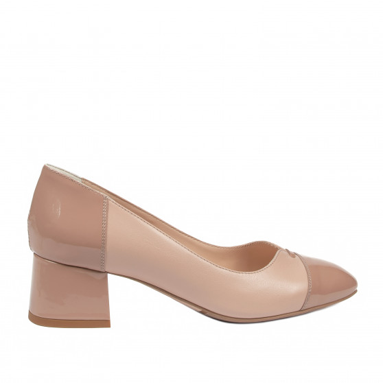 Chaussures élégantes femme 1332 vernis nude combiné