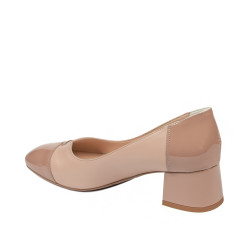 Chaussures élégantes femme 1332 vernis nude combiné
