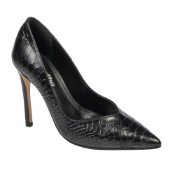 Chaussures élégantes femme 1330 croco noir