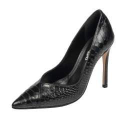Chaussures élégantes femme 1330 croco noir