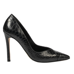Chaussures élégantes femme 1330 croco noir