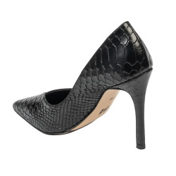 Chaussures élégantes femme 1330 croco noir