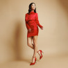 Chaussures élégantes femme 1311 satin rouge