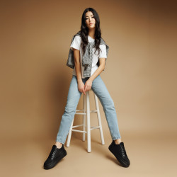 Baskets femme 6083 noir combiné lifestyle