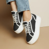 Baskets femme 6089 jeans noir combiné lifestyle