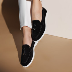 Mocassins femme 6082 noir velours lifestyle
