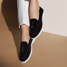 Mocassins femme 6082 noir velours lifestyle