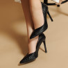 Chaussures élégantes femme 1330 croco noir