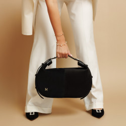 Sac à main femme 038g 01 en daim noir lifestyle