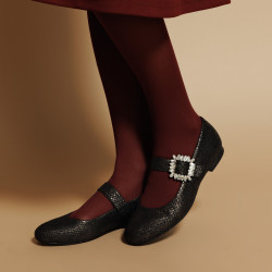 Ballerines femme 1314 noir estampé lifestyle