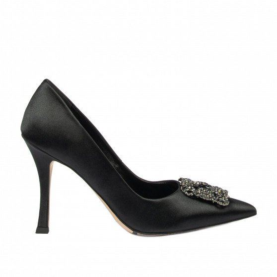 Chaussures élégantes femme 1339 satin noir Chaussures élégantes femme 1339 satin noir