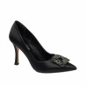 Chaussures élégantes femme 1339 satin noir