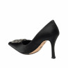 Chaussures élégantes femme 1339 satin noir