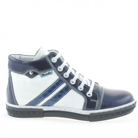 Bottes enfant 3213 vernis indigo+blanc