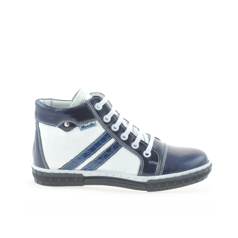 Bottes enfant 3213 vernis indigo+blanc