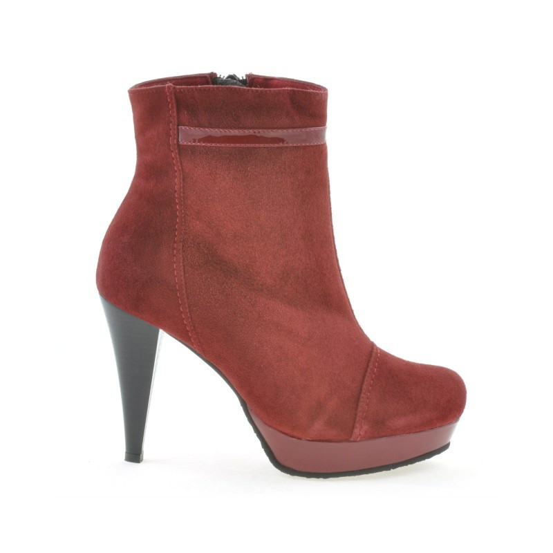 Bottines femme 1130 bordeaux antelope