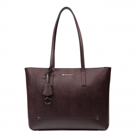 Sac à main femme bandoulière 034g bordeaux safiano