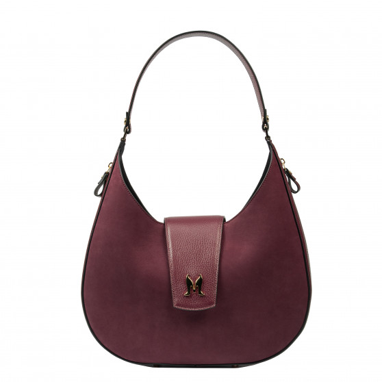 Sac à main femme à bandoulière 036g bordeaux en daim Sac à main femme à bandoulière 036g bordeaux en daim