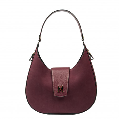 Sac à main femme à bandoulière 036g bordeaux en daim