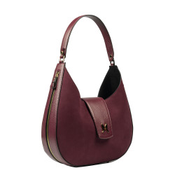 Sac à main femme à bandoulière 036g bordeaux en daim