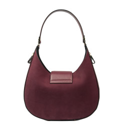 Sac à main femme à bandoulière 036g bordeaux en daim