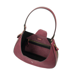 Sac à main femme à bandoulière 036g bordeaux en daim