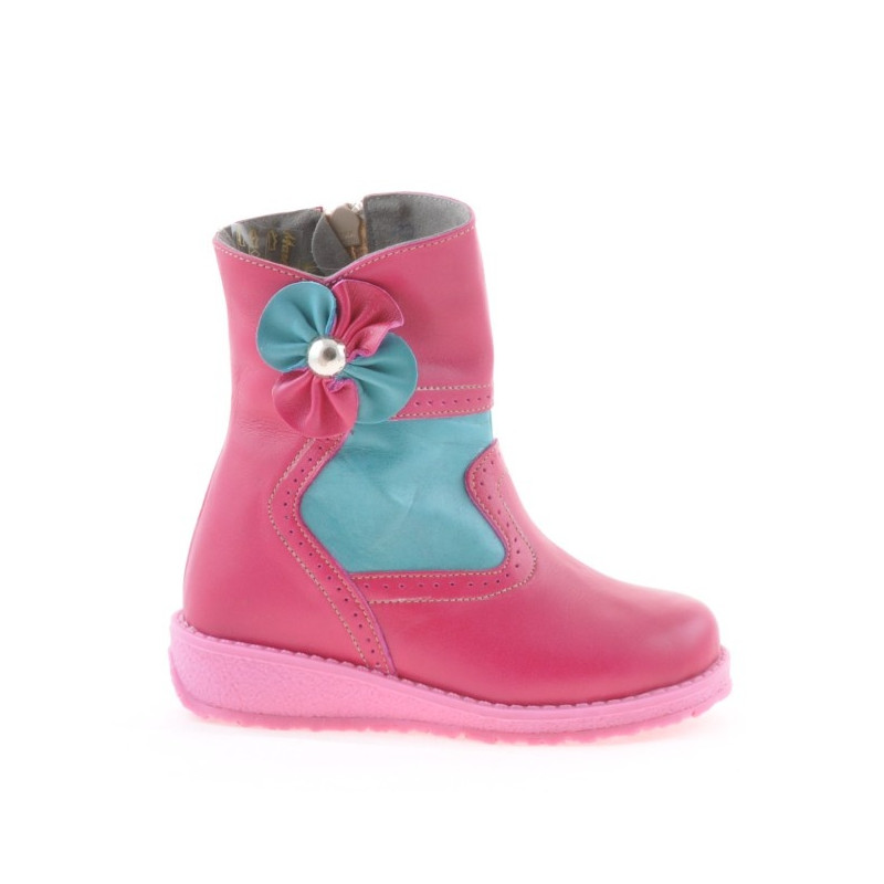 Bottes enfants petits 20c rose combiné