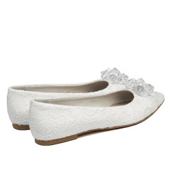Ballerines femme 1354 satin blanc