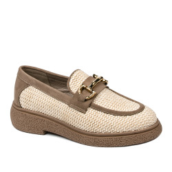 Chaussures casual femme 6092 raphia beige combiné