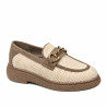 Chaussures casual femme 6092 raphia beige combiné