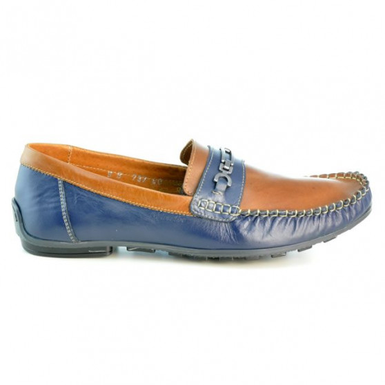 Mocassins homme 737 indigo+marron Mocassins homme 737 indigo+marron