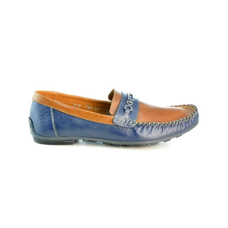 Mocassins homme 737 indigo+marron