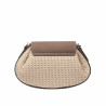 Sac à main femme épaule 027g bufo latte combiné raphia