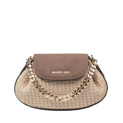 Sac à main femme épaule 027g bufo latte combiné raphia