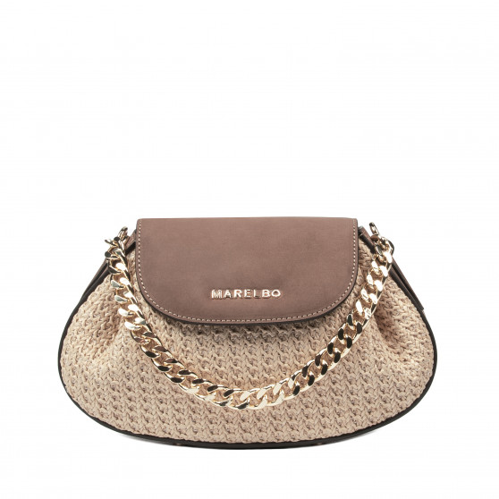 Sac à main femme épaule 027g bufo latte combiné raphia Sac à main femme épaule 027g bufo latte combiné raphia