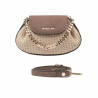 Sac à main femme épaule 027g bufo latte combiné raphia