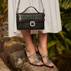 Sandales femme 1317 noir velours lifestyle