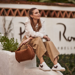 Baskets femme 6088 blanc+beige lifestyle