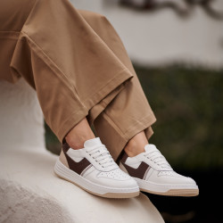 Baskets femme 6088 blanc+beige lifestyle