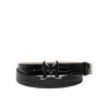 Ceinture femme 41-1m croco verni noir