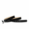 Ceinture femme 41-1m croco verni noir