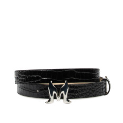 Ceinture femme 41-1m croco verni noir