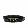 Ceinture femme 37-1m croco verni noir