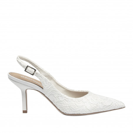 Sandales femme 1353 satin blanc