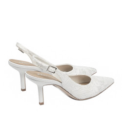 Sandales femme 1353 satin blanc
