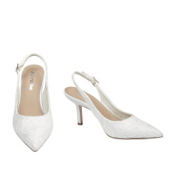 Sandales femme 1353 satin blanc